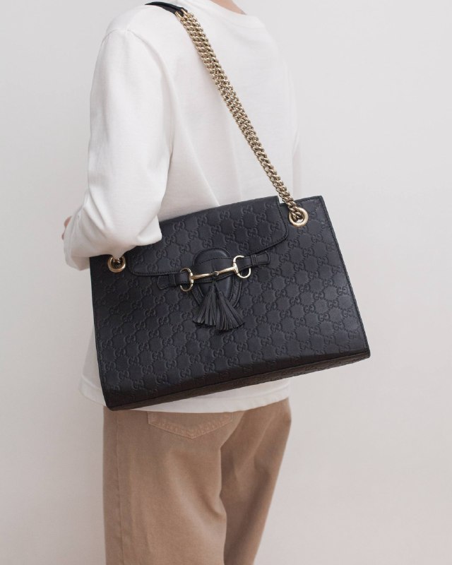 Сумка Gucci Emily Chain Guccissima Large