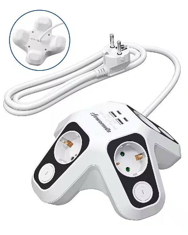 Сетевой адаптер с многорозеточным разъемом USB-C/A