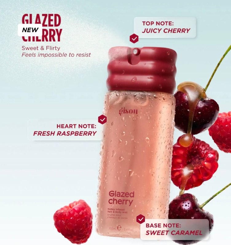 Мист для волос и тела Gisou, 100 мл (Honey Dewy / Glazed Cherry)