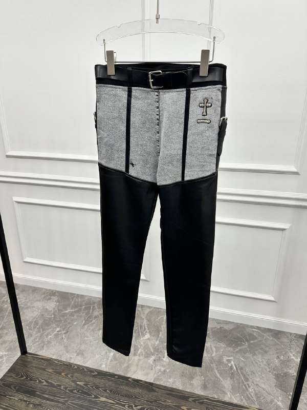 Комбинированные джинсы Chrome Hearts