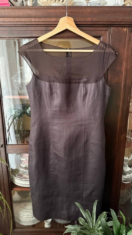 Платье-футляр Max Mara Sportmax, лён, коричневое