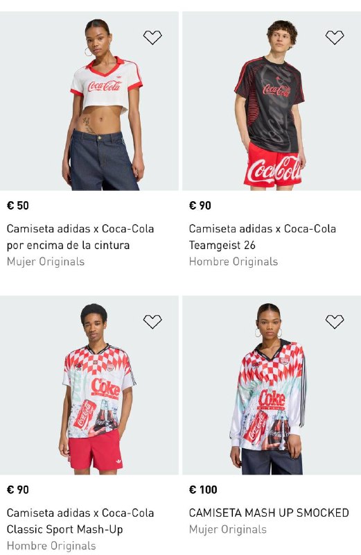 Укороченное поло adidas Originals × Coca-Cola