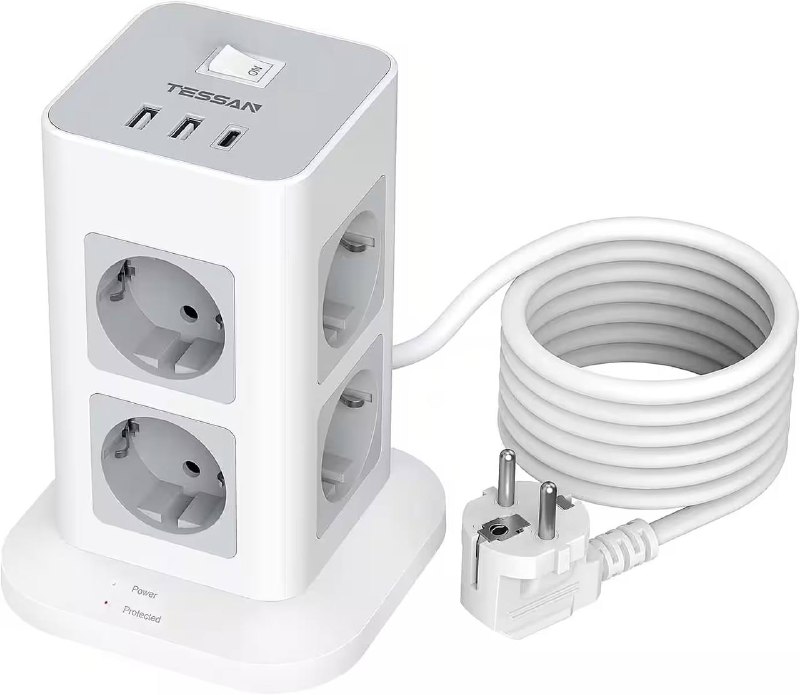 8-позиционный сетевой фильтр с 3 портами USB (2 USB